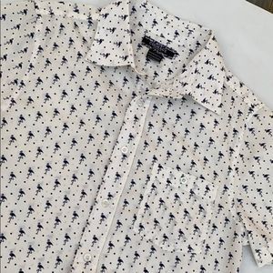 Courage bird print button down short sleeve Small